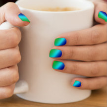 Donkerblauw lichtblauw groene strepen