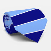 Donkerblauw Lichtblauw Horizontale strepen Stropdas (Opgerold)