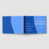 Donkerblauw, lichtblauw, witte streep Guestbook Gastenboek (Volledig)