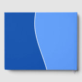 Donkerblauw, lichtblauw, witte streep Guestbook Gastenboek (Achterkant)