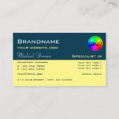 Donkerblauw Lichtgeel Chic met Logo Professional Visitekaartje (Achterkant)