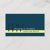 Donkerblauw Lichtgeel met Monogram Professional Visitekaartje (Voorkant)