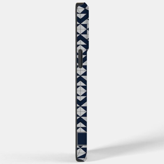 Donkerblauw Lichtgrijs Geometrisch Case-Mate iPhone Case (Achterkant / Rechts)