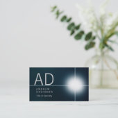 Donkerblauw lichtmonogram voor schaduwen visitekaartje (Staand voorkant)