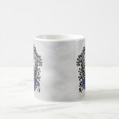 Donkerblauw lint met vleugels koffiemok (Center)