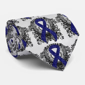 Donkerblauw lint met vleugels stropdas (Opgerold)