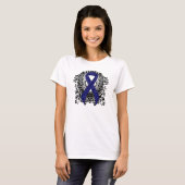 Donkerblauw lint met vleugels t-shirt (Voorkant volledig)