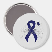 Donkerblauw lint met vlinder magneet (Voorkant / Achterkant)