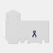 Donkerblauw lintsteunbewustzijn bedankdoosjes (Uitgevouwen)