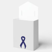 Donkerblauw lintsteunbewustzijn bedankdoosjes (Geopend)