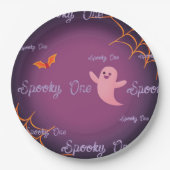 Donkerblauw Little Boo Halloween Verjaardag Bord (Voorkant)