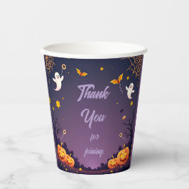 Donkerblauw Little Boo Halloween Verjaardag Papier Papieren Bekers