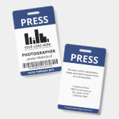 Donkerblauw Logo Bar Code Druk op ID Badge (Voor- en achterkant)