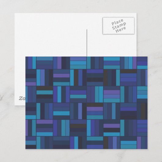 Donkerblauw mandje briefkaart (Voorkant / Achterkant)