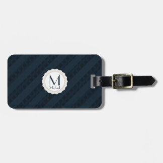 Donkerblauw Mannen Monogram Bagagelabel