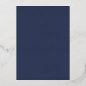 Donkerblauw Marine + Goud | Cool Modern 40th Verja Folie Uitnodiging (Achterkant)