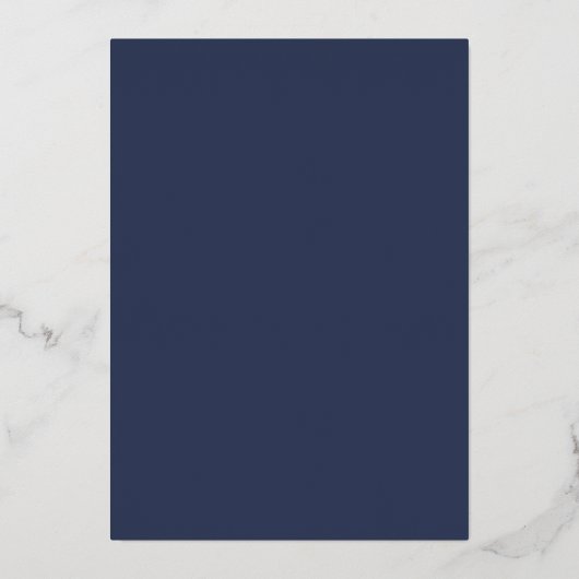 Donkerblauw Marine + Goud | Cool Modern 40th Verja Folie Uitnodiging (Achterkant)