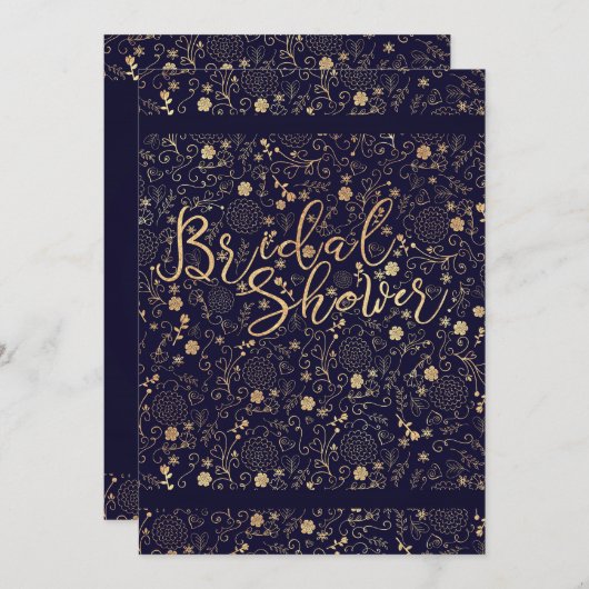 Donkerblauw marinesultaat en goudlegant Vrijgezell Kaart (Voorkant / Achterkant)