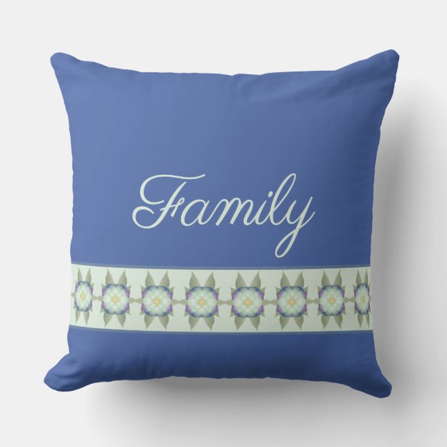 Donkerblauw met Blauwgroen Buitenkussen (Voorkant)