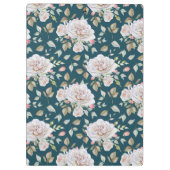 Donkerblauw met bloem en naam klembord (Achterkant)