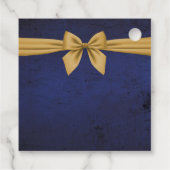 Donkerblauw met Gold Bow, aangepast Bedankjes Labels (Achterkant)