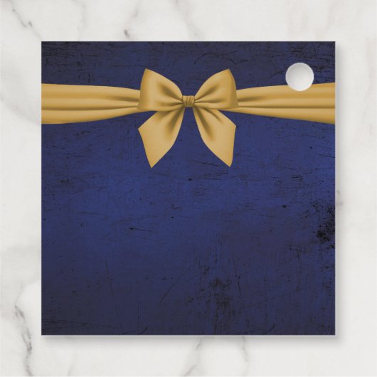 Donkerblauw met Gold Bow, aangepast Bedankjes Labels (Achterkant)