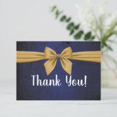 Donkerblauw met gouden baard bedankkaart (Staand voorkant)