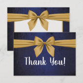 Donkerblauw met gouden baard bedankkaart (Voorkant / Achterkant)