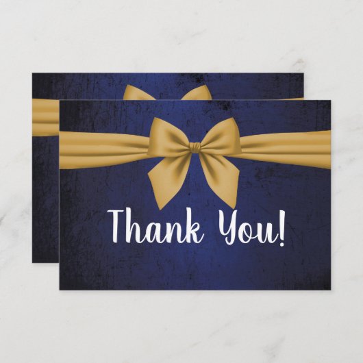 Donkerblauw met gouden baard bedankkaart (Voorkant / Achterkant)