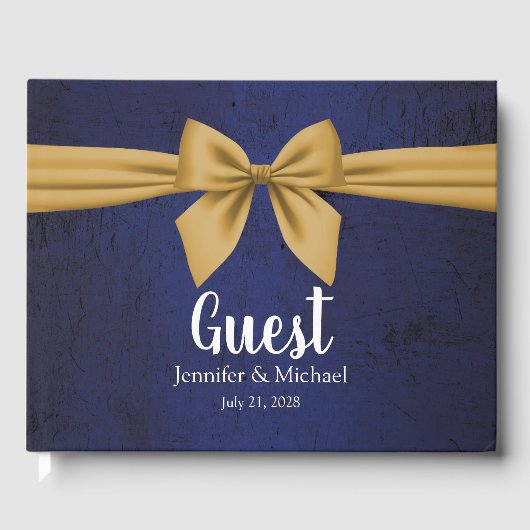 Donkerblauw met gouden baard gastenboek (Voorkant)