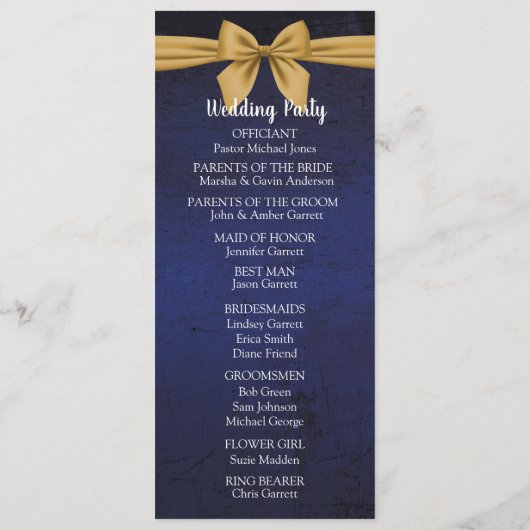 Donkerblauw met gouden baard programmakaart (Achterkant)