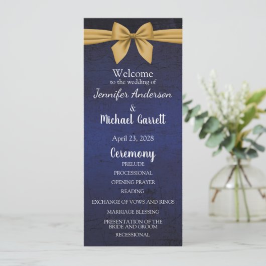 Donkerblauw met gouden baard programmakaart (Staand voorkant)