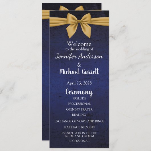 Donkerblauw met gouden baard programmakaart (Voorkant / Achterkant)