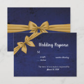 Donkerblauw met gouden baard RSVP kaartje (Voorkant / Achterkant)