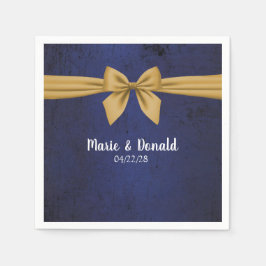 Donkerblauw met gouden baard servet