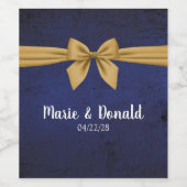 Donkerblauw met gouden baard wijn etiket (Enkel label)