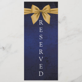 Donkerblauw met gouden boog gereserveerd stoelteke menu