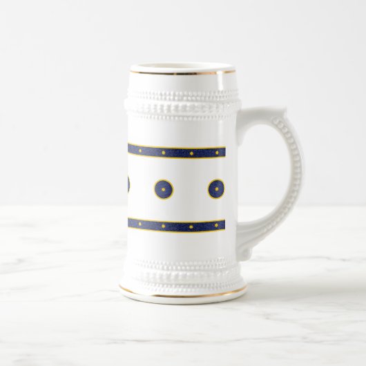 Donkerblauw met gouden sterren bierpul (Rechts)