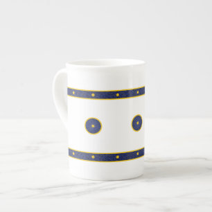 Donkerblauw met gouden sterren porselein kop