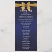 Donkerblauw met gouden strik programmakaart (Achterkant)