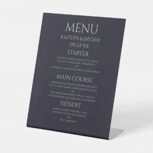 Donkerblauw met menu voor lichte lettertypen reclamebord met voetstuk