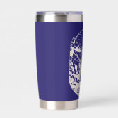 Donkerblauw met negatief ruimtewater Herfst Geïsoleerde Drinkbeker (Voorkant)