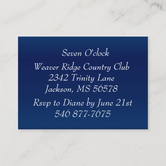 Donkerblauw met Oranje Rozen - Ontvangst Informatiekaartje (Achterkant)