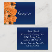 Donkerblauw met Oranje Rozen - Ontvangst Informatiekaartje (Voorkant / Achterkant)