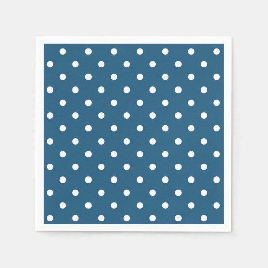 Donkerblauw met pooldots servet (Voorkant)