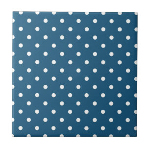 Donkerblauw met pooldots tegeltje