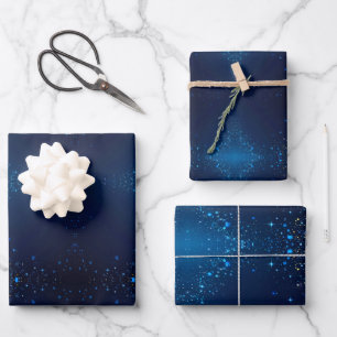 Donkerblauw met Sprinkles Inpakpapier Vel
