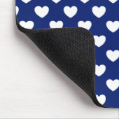 Donkerblauw met witte pols dot patroon muismat (Hoek)