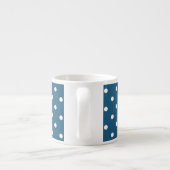 Donkerblauw met witte pooldots espresso kop (Achterkant)