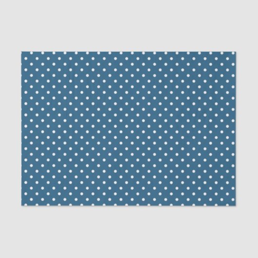 Donkerblauw met witte pooldots tissuepapier (Voorkant)